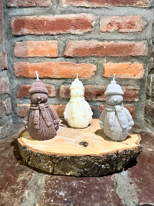 ✨ Bougie Bonhomme de Neige – Collection Noël 🎄